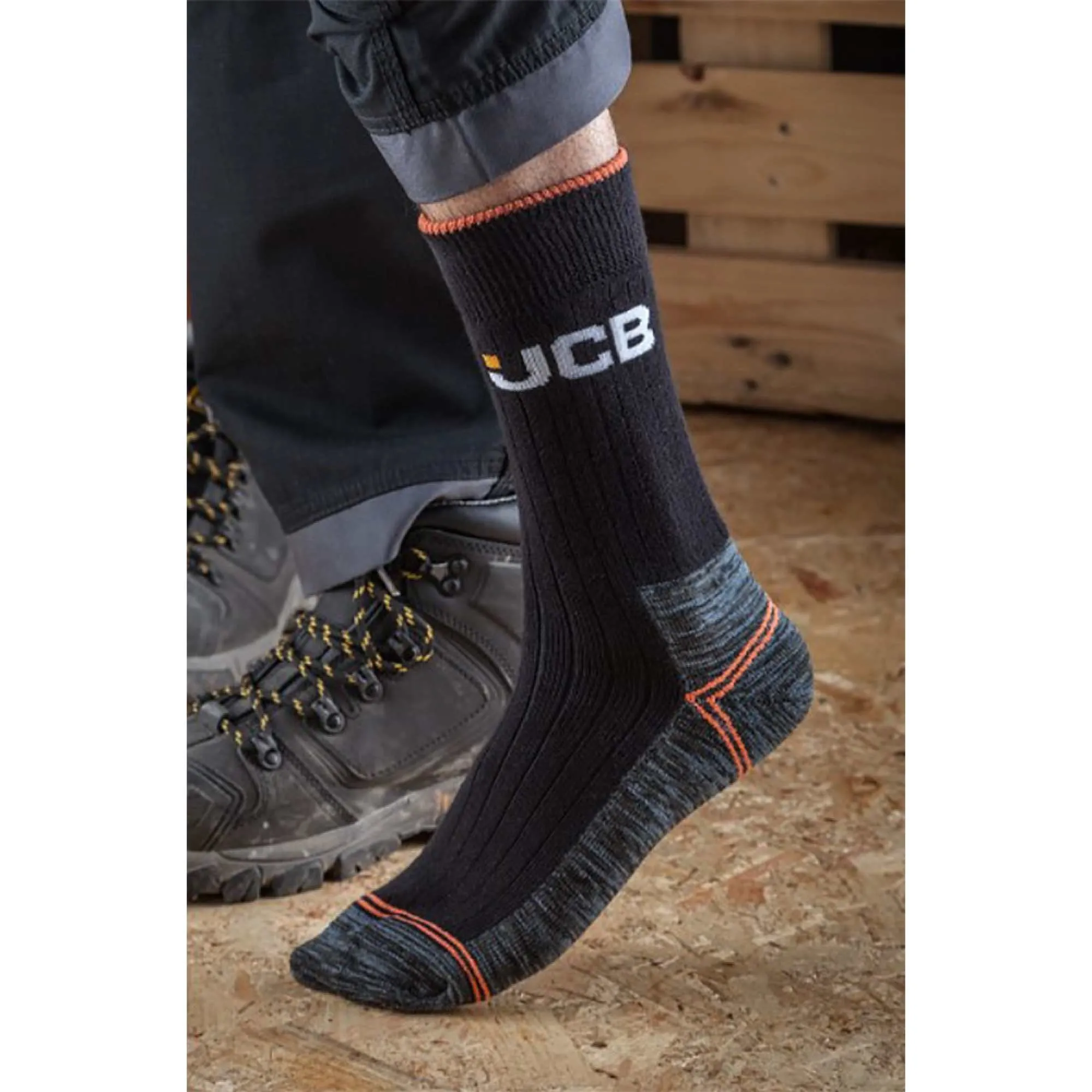 3 Pack Mens Heavy Duty Work Socks with Anti Blister Reinforced Heel