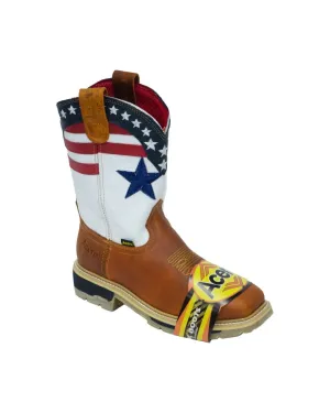 ACERO WORK BOOTS Oiled Honey Whit Flag Top Bicolor Sole Steel Toe
