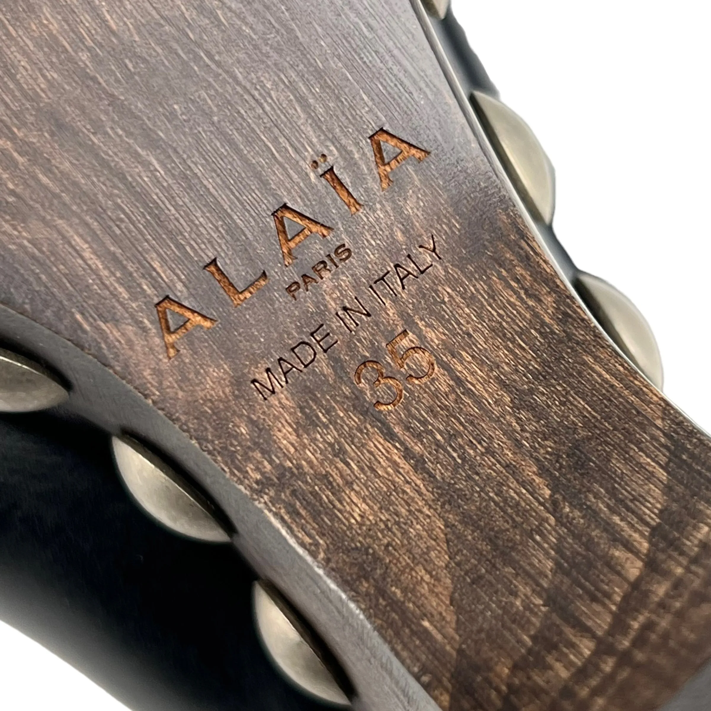Alaia Black Le Sabot 125 Studded Leather Platform Clogs