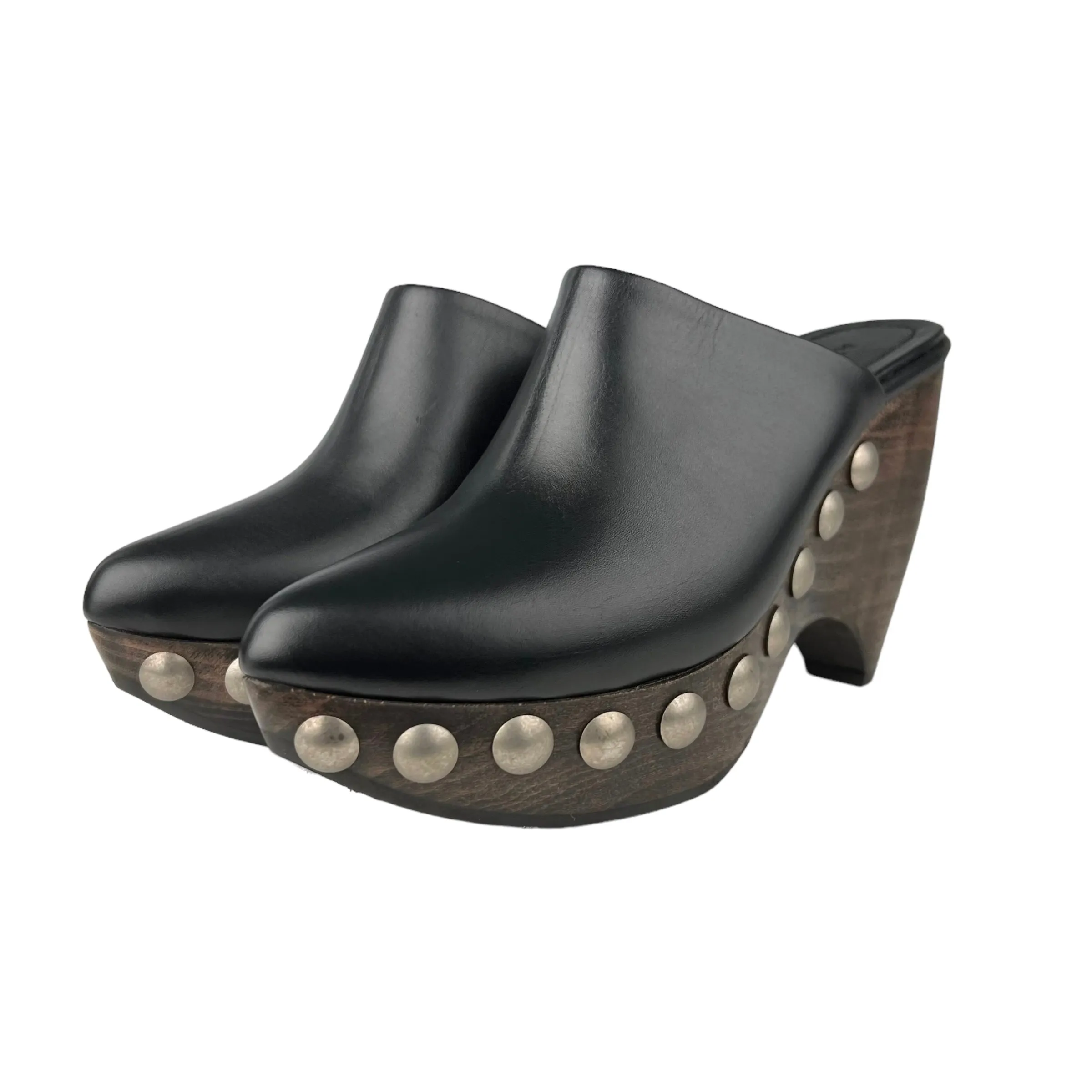 Alaia Black Le Sabot 125 Studded Leather Platform Clogs