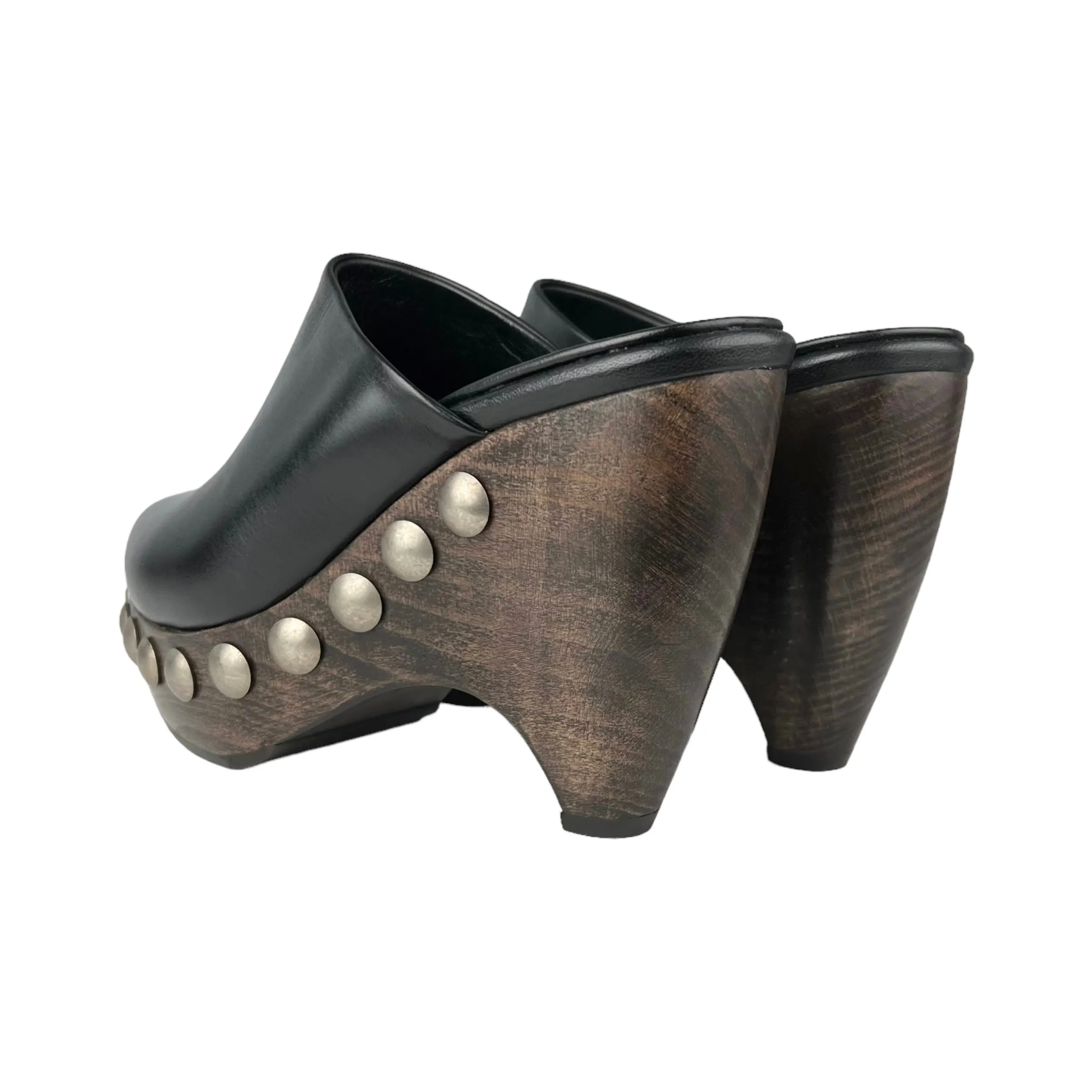 Alaia Black Le Sabot 125 Studded Leather Platform Clogs