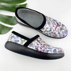 Alegria Emry Slip-On Leather Classic Comfort Clog Floral Butterfly Sz 42