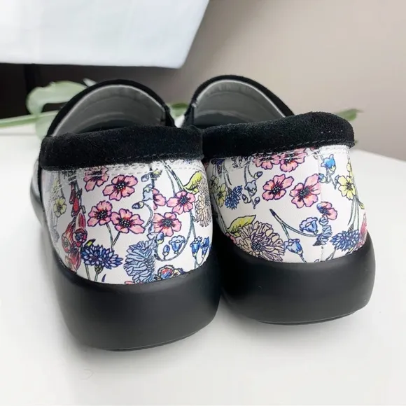 Alegria Emry Slip-On Leather Classic Comfort Clog Floral Butterfly Sz 42