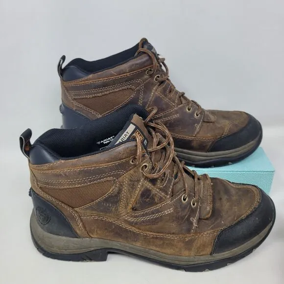 Ariat ATS Terrain Hiking Boots 10002182 Leather Mens Size 9.5D EU 42.5 Brown
