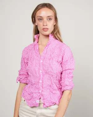 barry woven button up - multi pink check