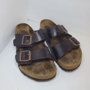 Birkenstock ARIZONA Dark Brown Leather Buckled Sandals Unisex Size 41 8M/10W