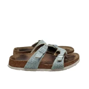 Birkenstock Birkis Women Comfort Glitter Straps Sandals Flip Flop shoes sz 38/7