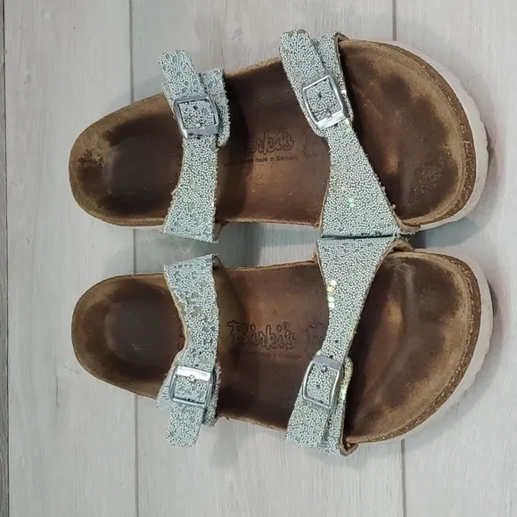 Birkenstock Birkis Women Comfort Glitter Straps Sandals Flip Flop shoes sz 38/7