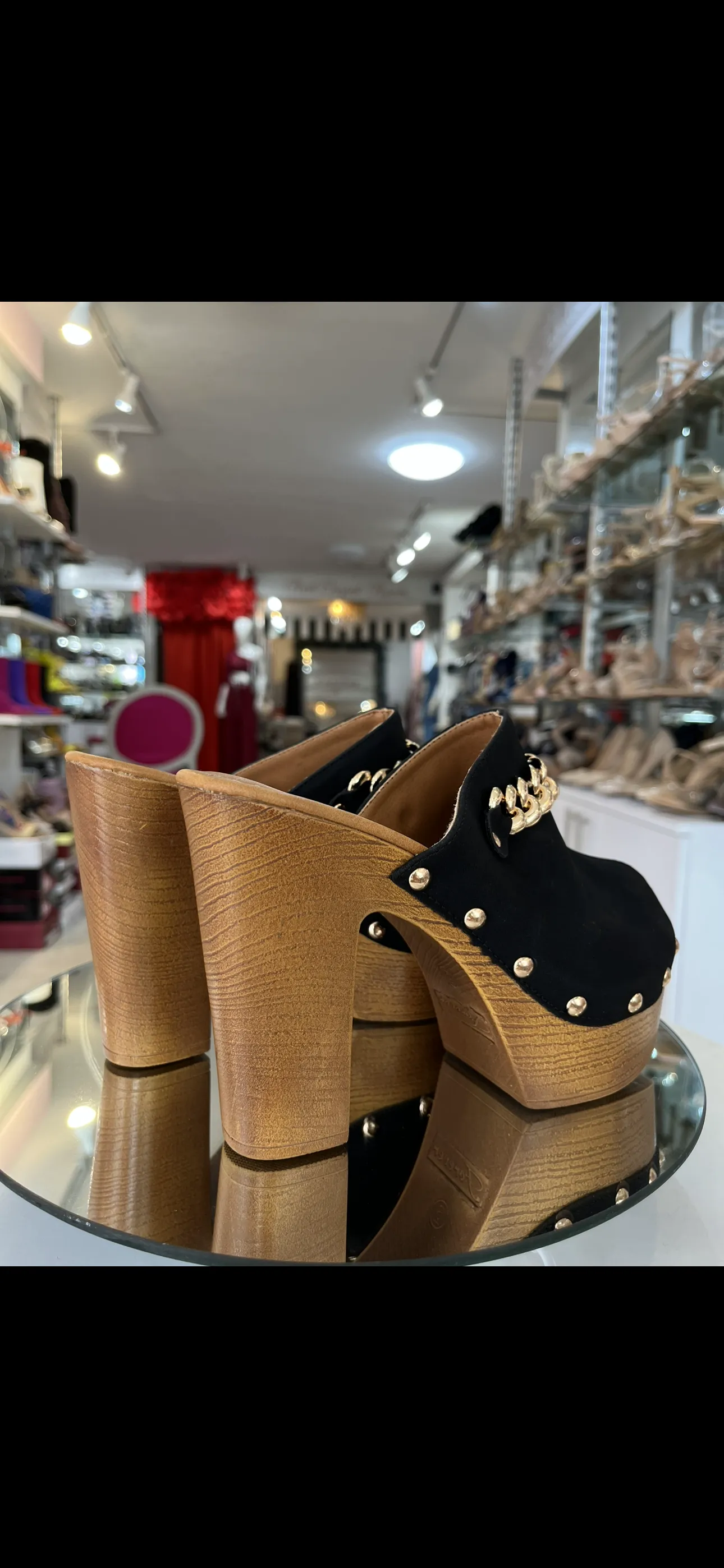 Black Gold Chain Clogs