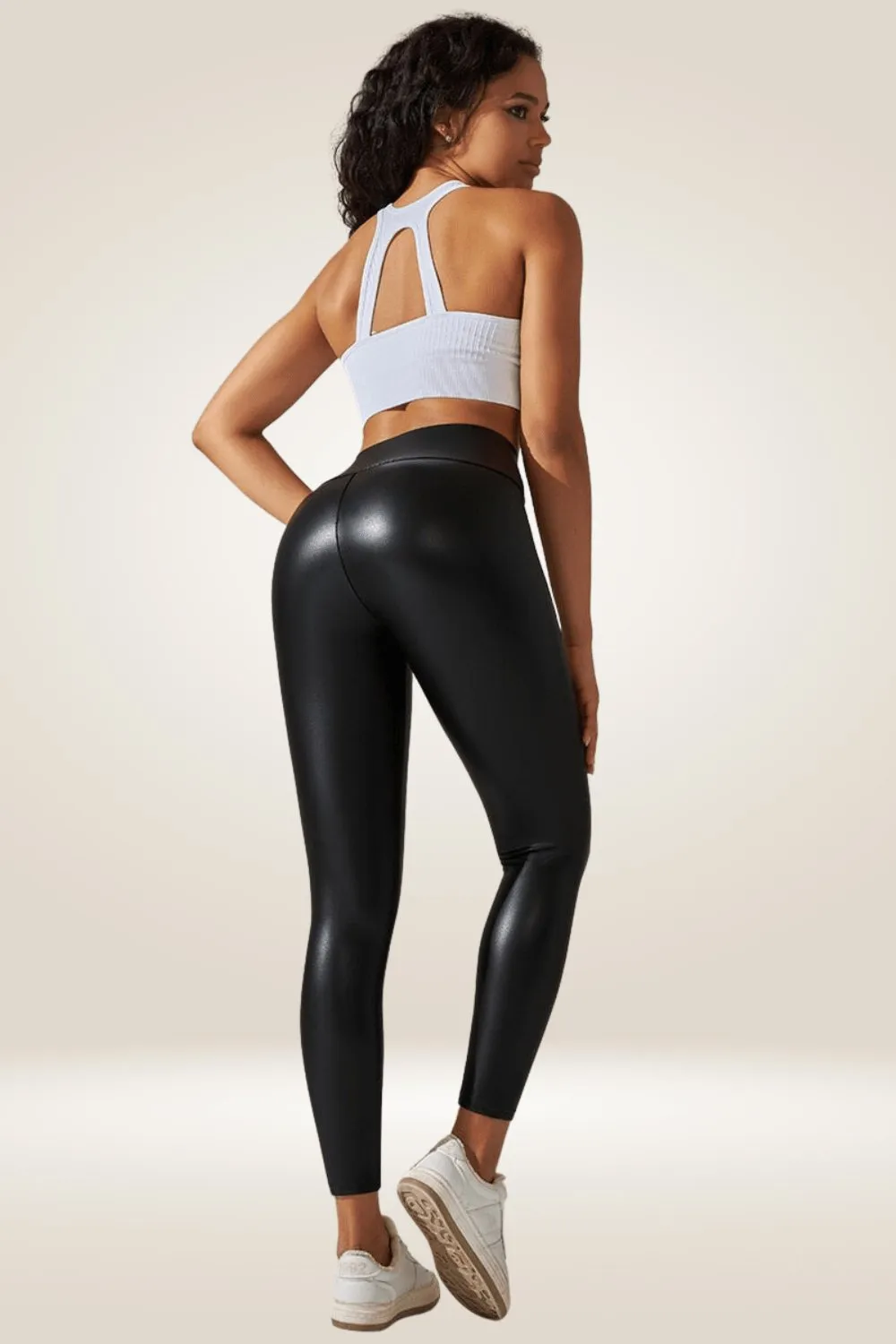 Black High Waisted Faux Leather Leggings