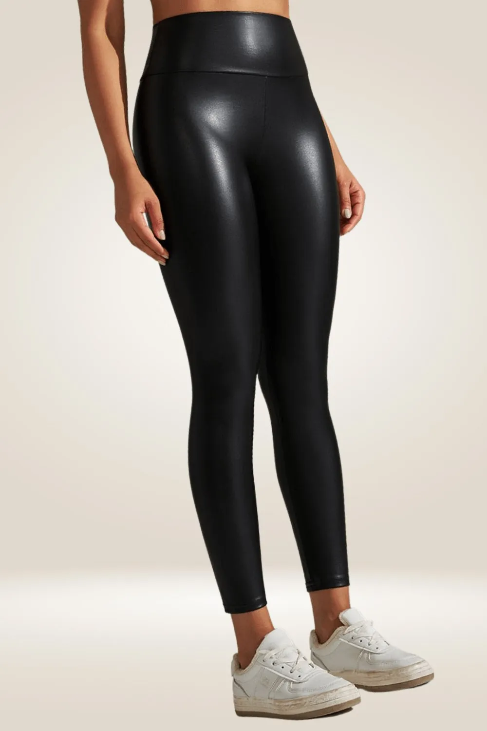 Black High Waisted Faux Leather Leggings