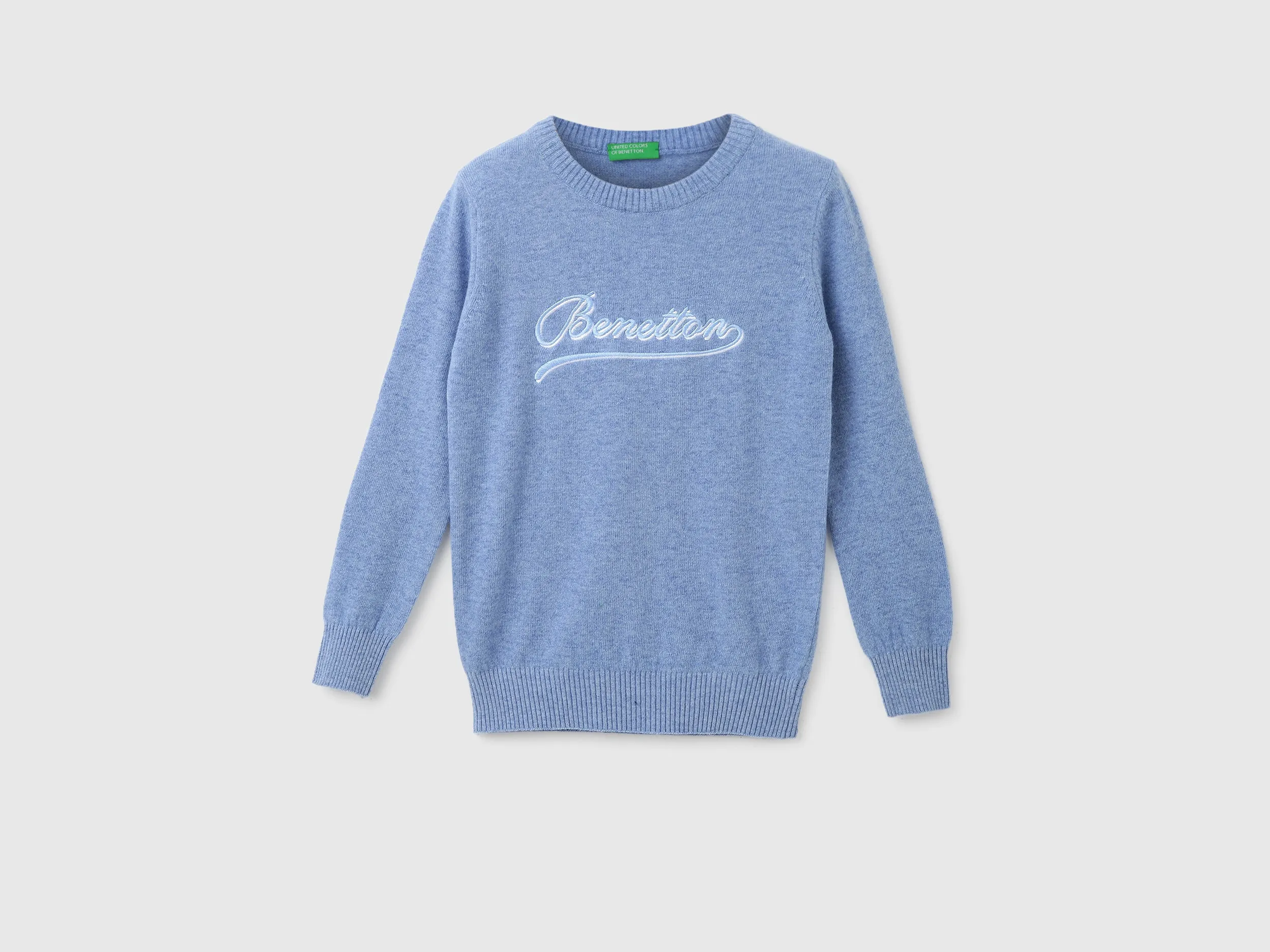 Boys Embroidered Logo Round Neck Sweater