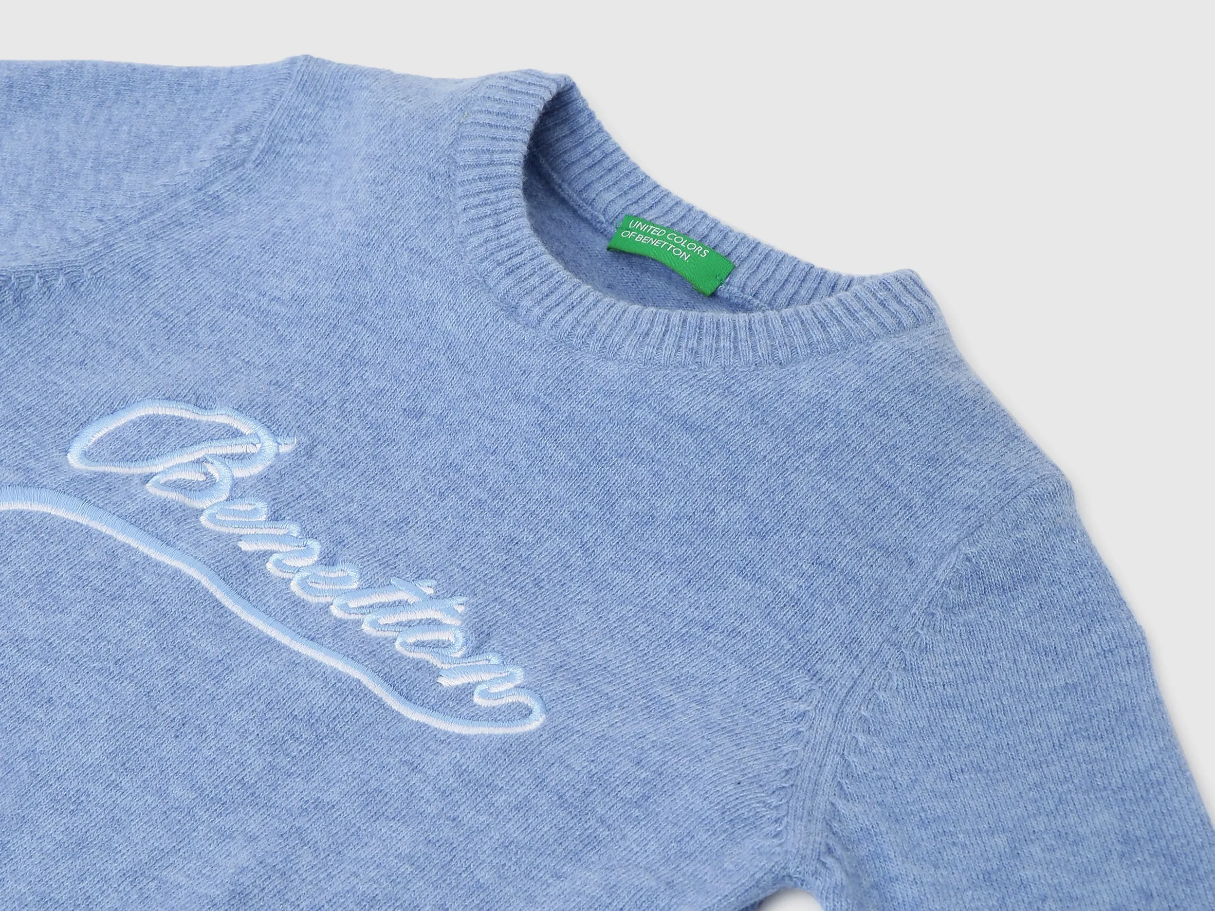 Boys Embroidered Logo Round Neck Sweater