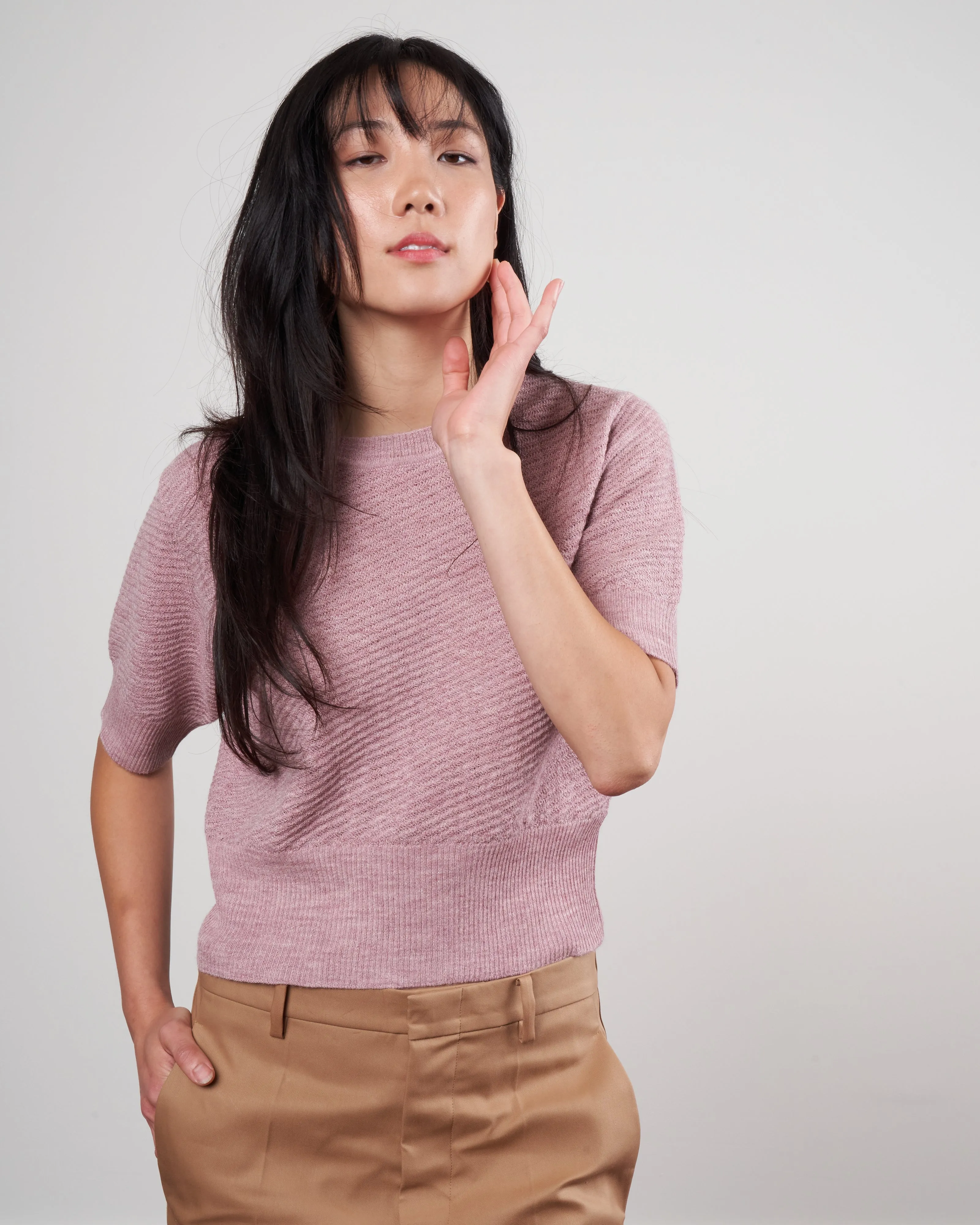 calibra top - heather rose