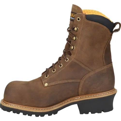 Carolina Men's Poplar 8"� Waterproof Comp Toe Logger Work Boot Brown - CA9852