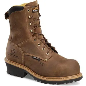 Carolina Men's Poplar 8"� Waterproof Comp Toe Logger Work Boot Brown - CA9852