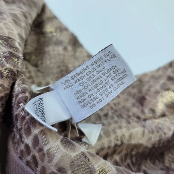 CHICOS Gold Layla Blazer Snake Skin Metalic Sz 1/M/8