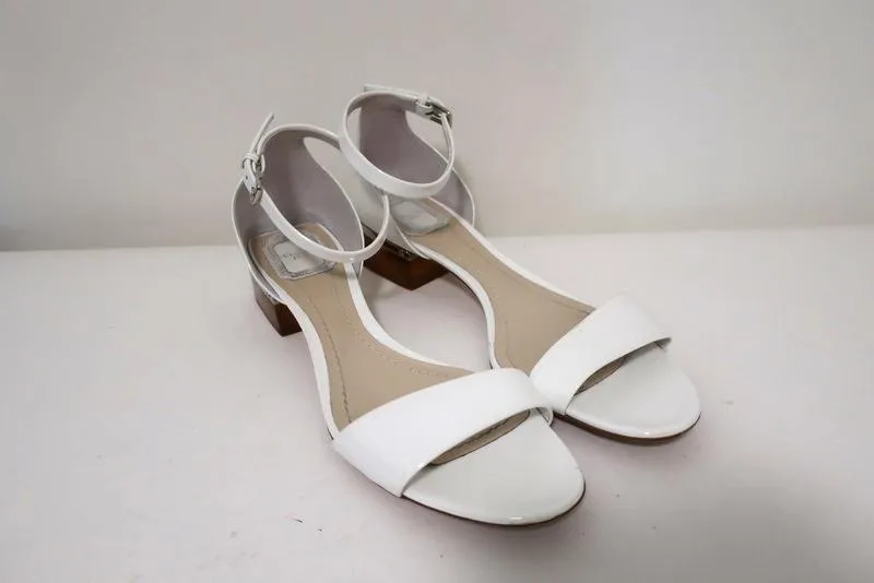 Christian Dior Dior Cube Lucite Heel Sandals White Patent Leather Size 42