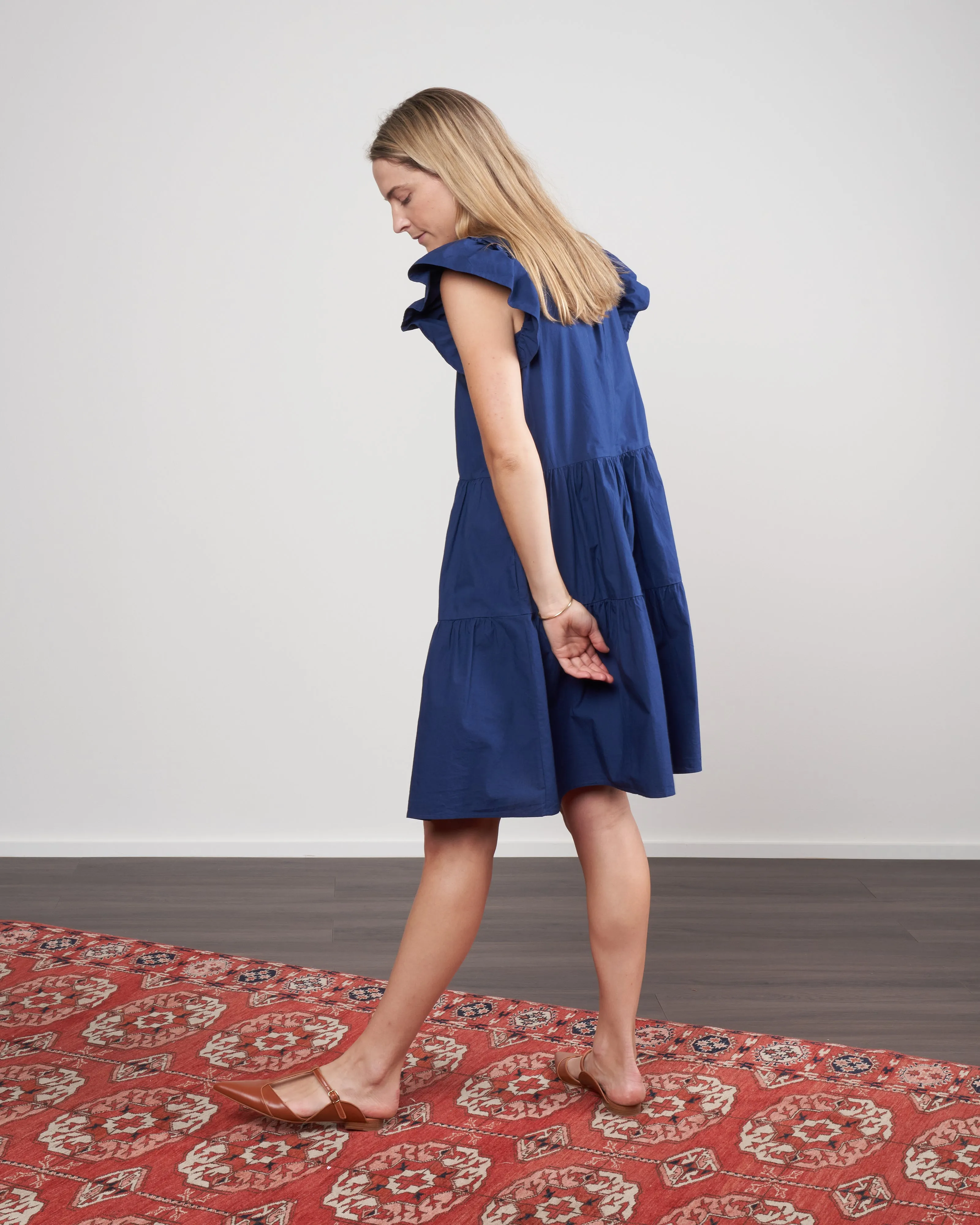 claudine futter sleeve cut out tunic - blue