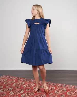 claudine futter sleeve cut out tunic - blue