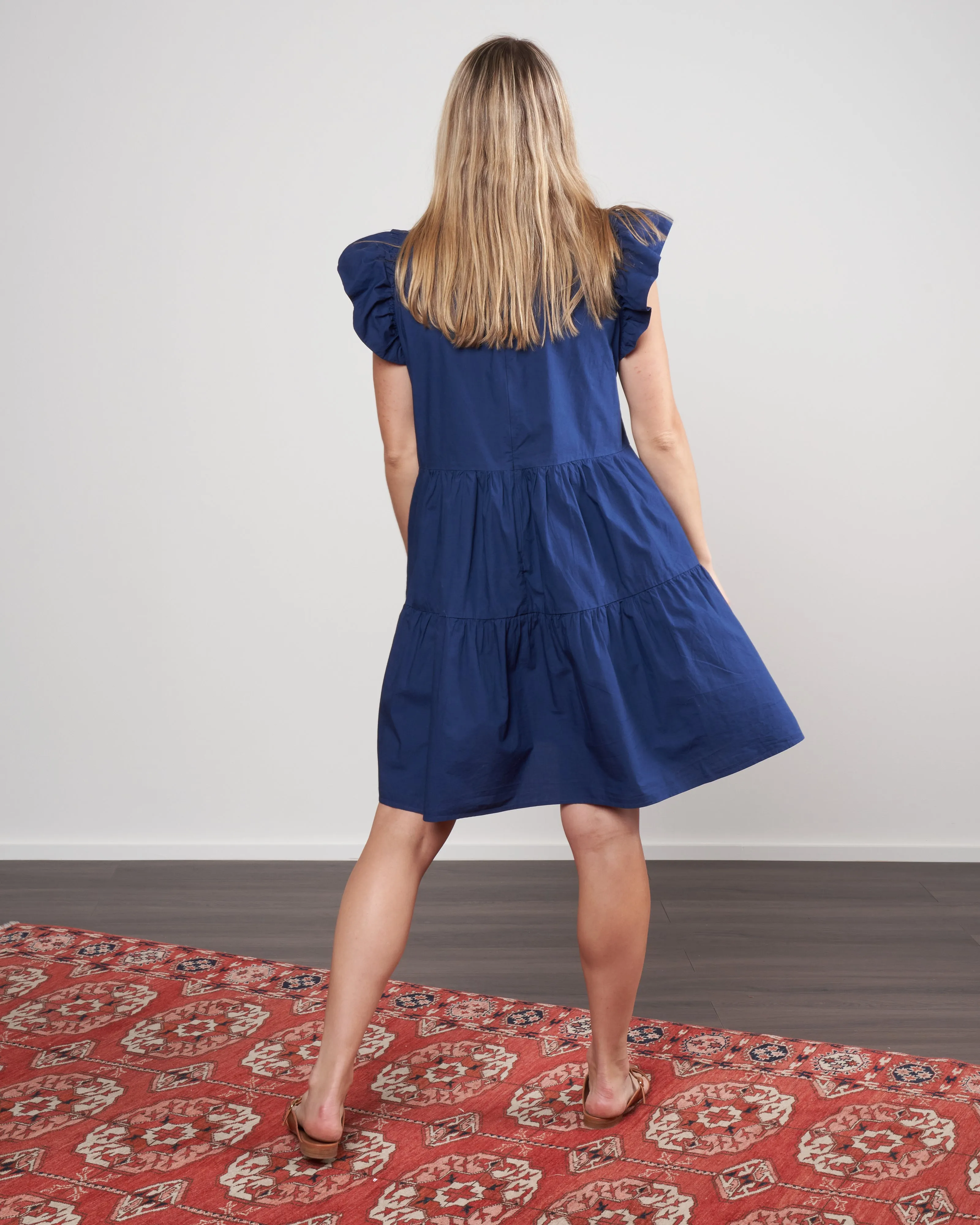 claudine futter sleeve cut out tunic - blue