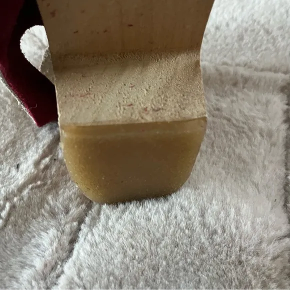 Clogsland Elegant Raspberry Nubuck Suede Wooden High Heel Sandal Clogs - 41