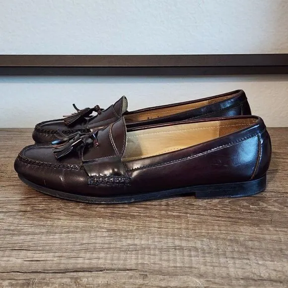 Cole Haan Tassel Men's Loafers Dress Shoes Size 10.5 Burgundy