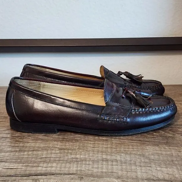 Cole Haan Tassel Men's Loafers Dress Shoes Size 10.5 Burgundy