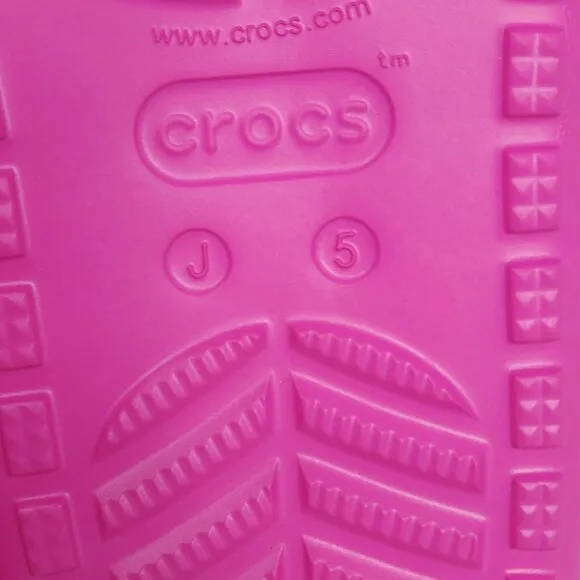 Crocs Classic Spring Jibbitz Clogs Kids Size J5 Pink Palm Trees 1.5&quot; Platform