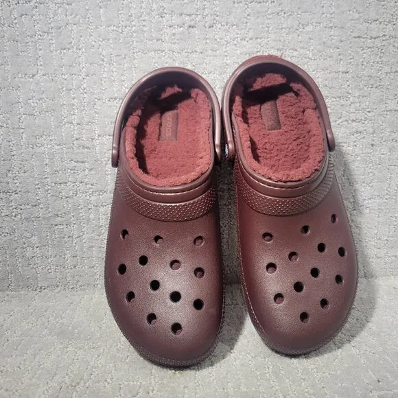 Crocs Men's Size US 13 Dark Cherry Classic Slip On Casual Lined Clogs 203591