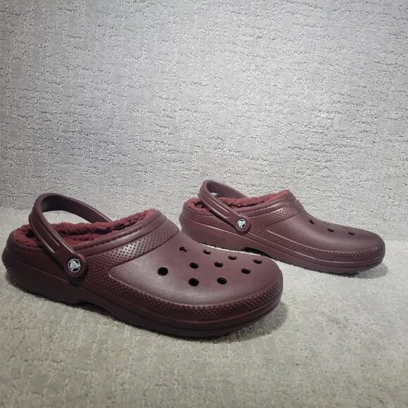 Crocs Men's Size US 13 Dark Cherry Classic Slip On Casual Lined Clogs 203591