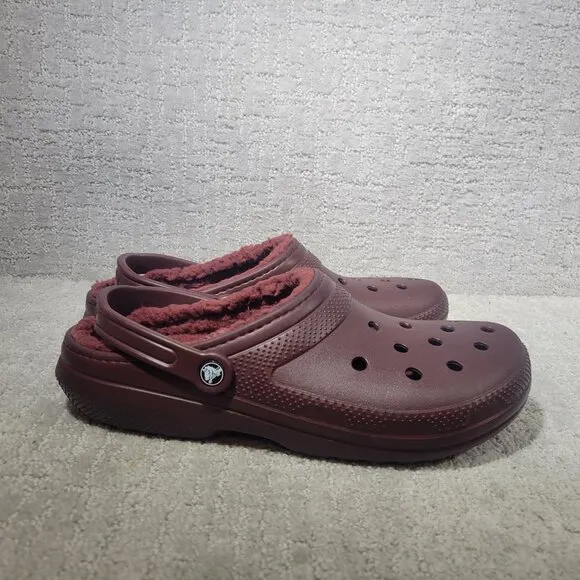 Crocs Men's Size US 13 Dark Cherry Classic Slip On Casual Lined Clogs 203591