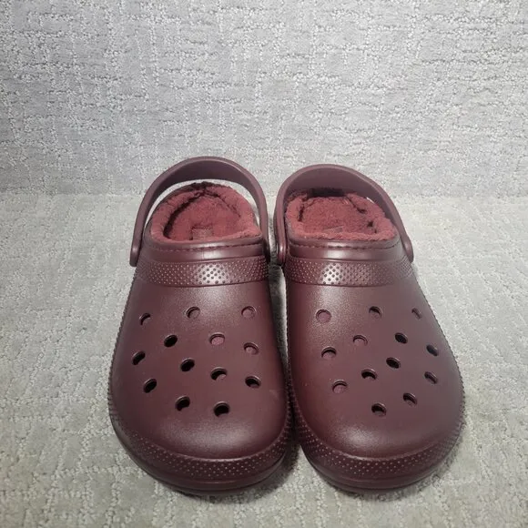 Crocs Men's Size US 13 Dark Cherry Classic Slip On Casual Lined Clogs 203591