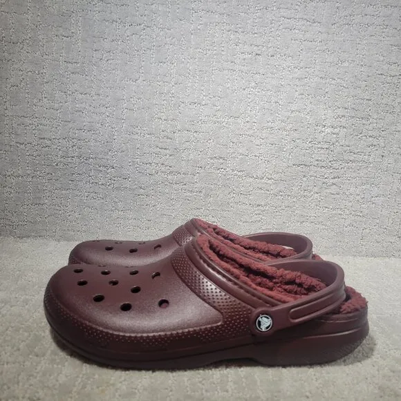 Crocs Men's Size US 13 Dark Cherry Classic Slip On Casual Lined Clogs 203591