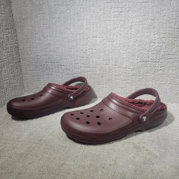 Crocs Men's Size US 13 Dark Cherry Classic Slip On Casual Lined Clogs 203591