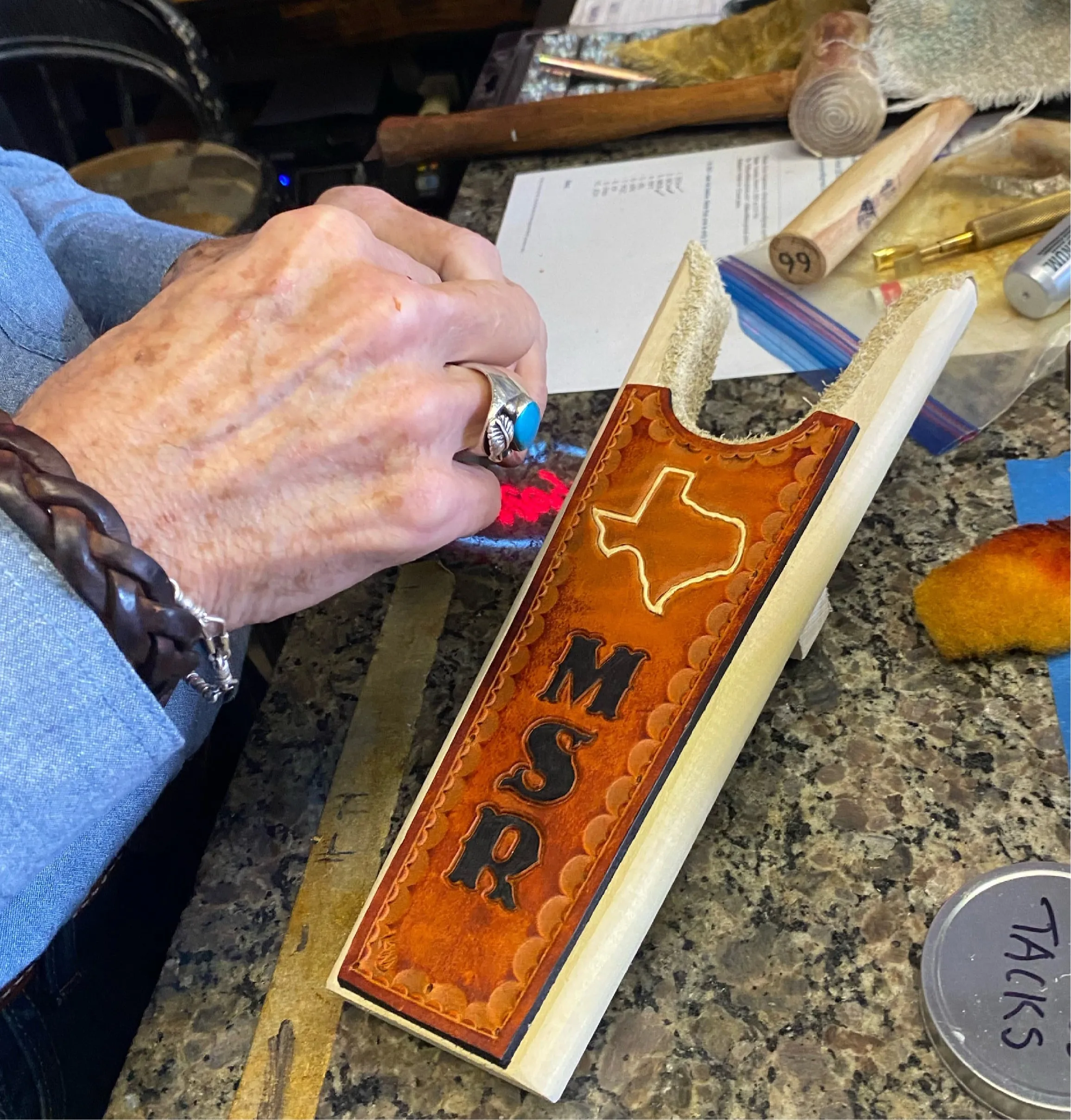 Custom Boot Jack - Handtooled