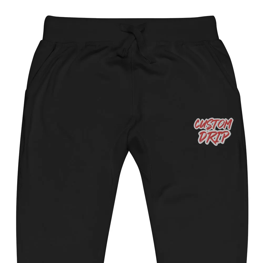 Custom Drip's White & Red Unisex fleece sweatpants
