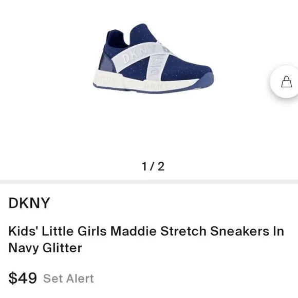 DKNY Little Girls Maddie Stretch Sneakers