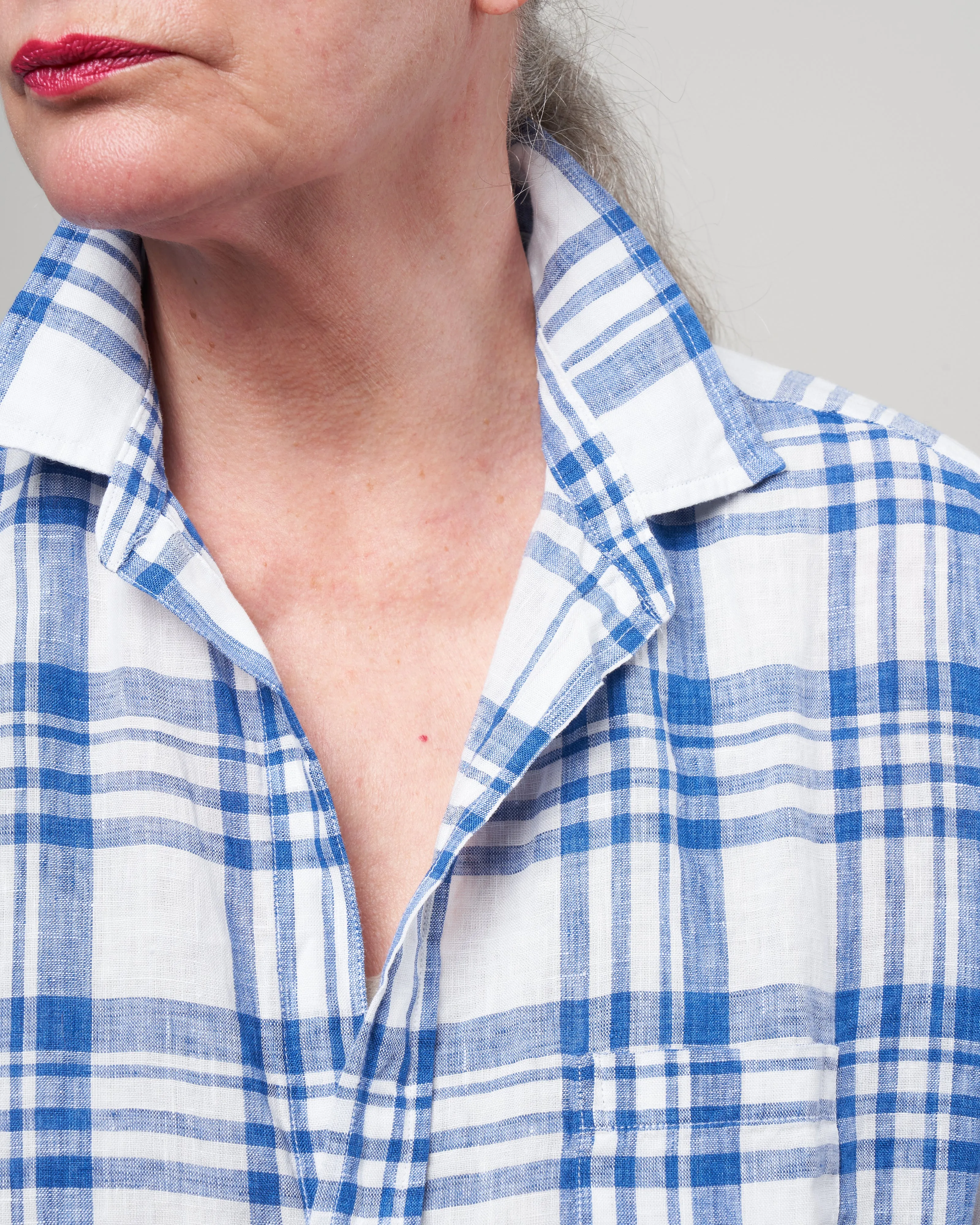 eileen woven button up - blue plaid