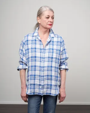 eileen woven button up - blue plaid