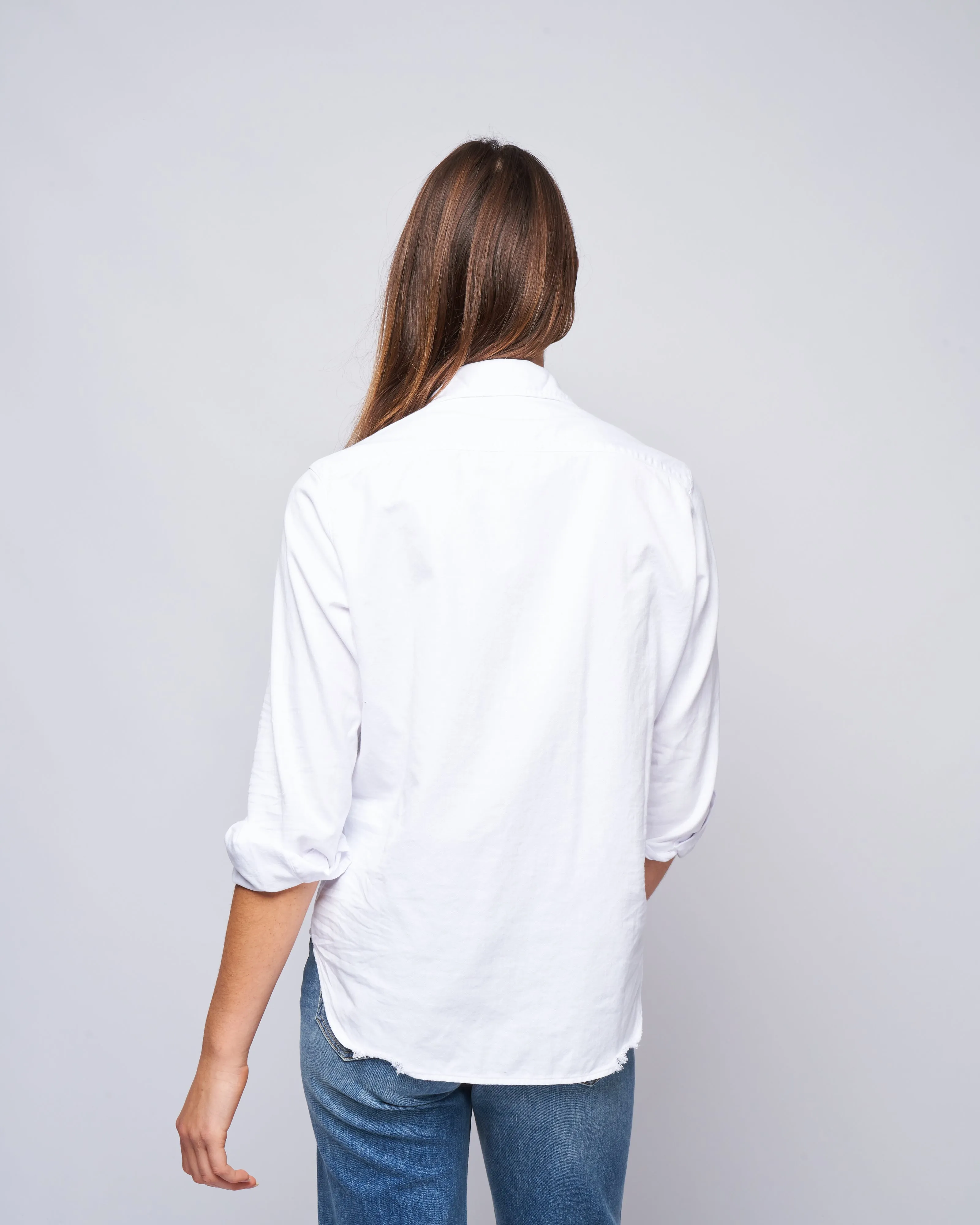 eileen woven button up- tattered wash denim
