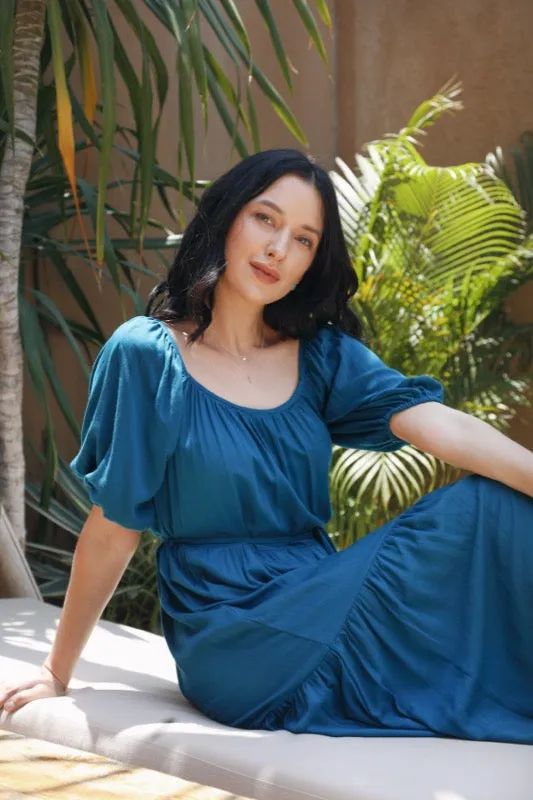 Elise Dress - Teal Twill