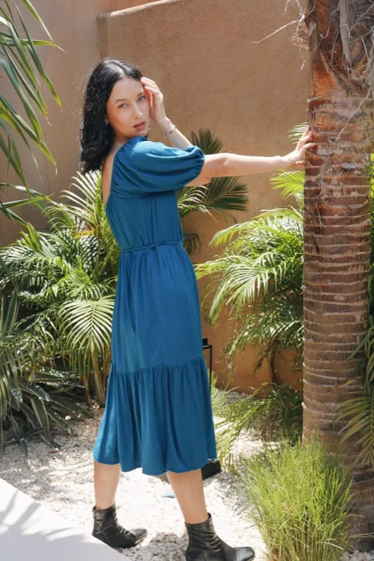 Elise Dress - Teal Twill