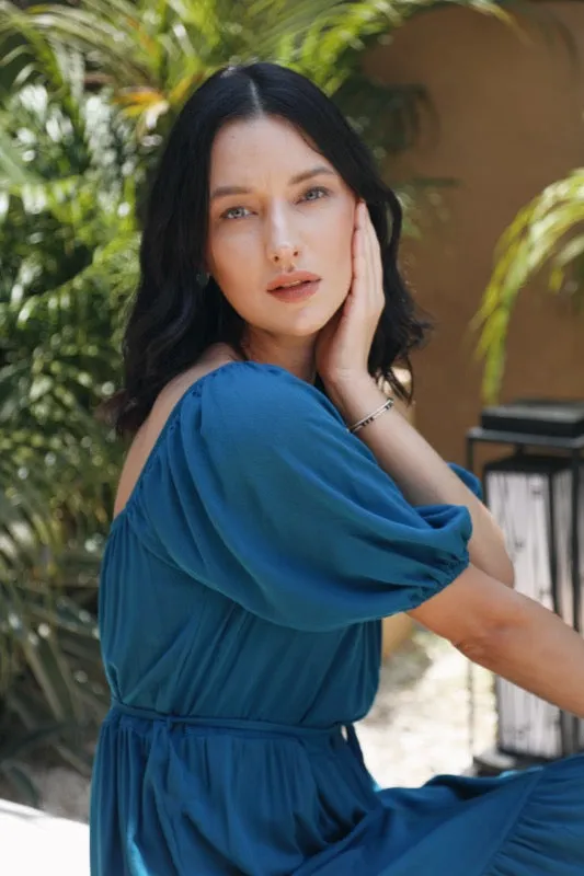 Elise Dress - Teal Twill