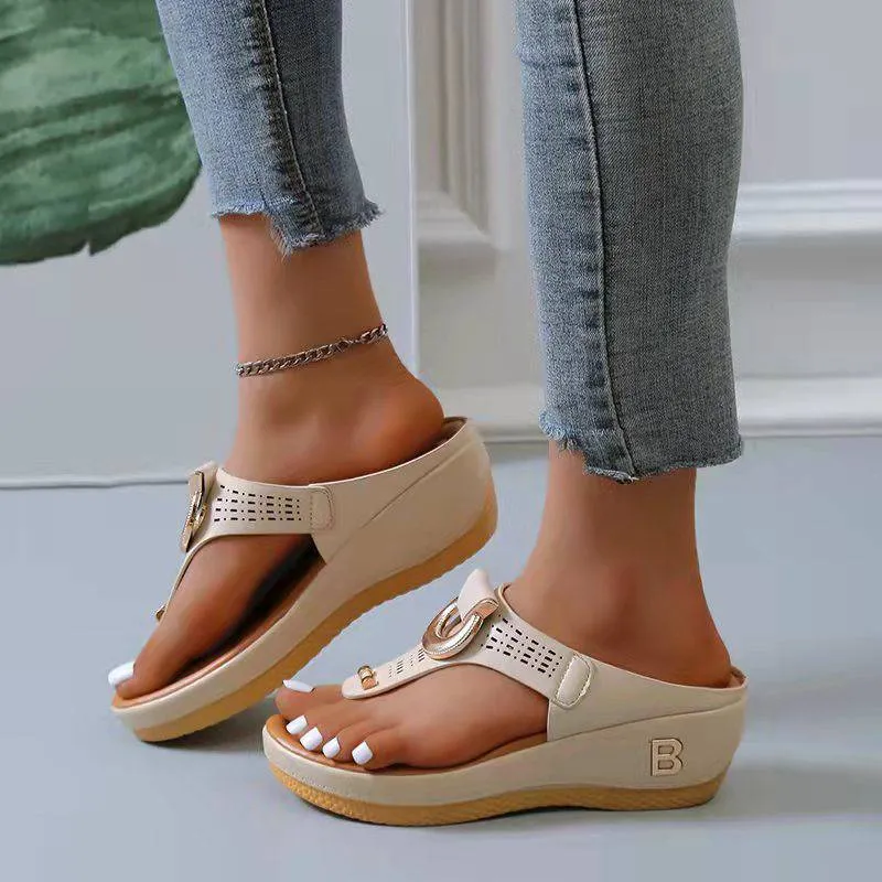 Fanyil  Ladies Flip Flop Wedge slippers