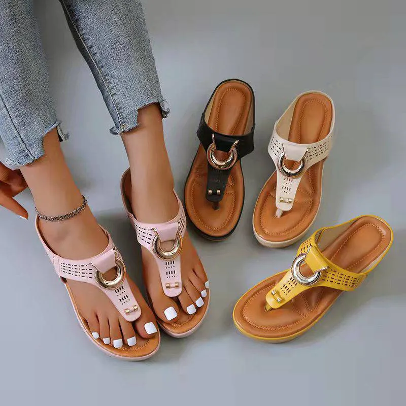 Fanyil  Ladies Flip Flop Wedge slippers