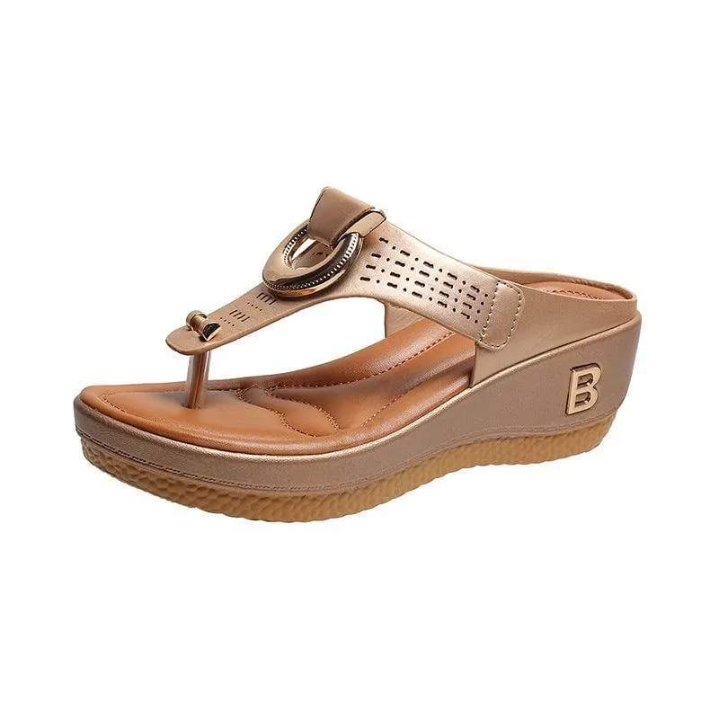 Fanyil  Ladies Flip Flop Wedge slippers