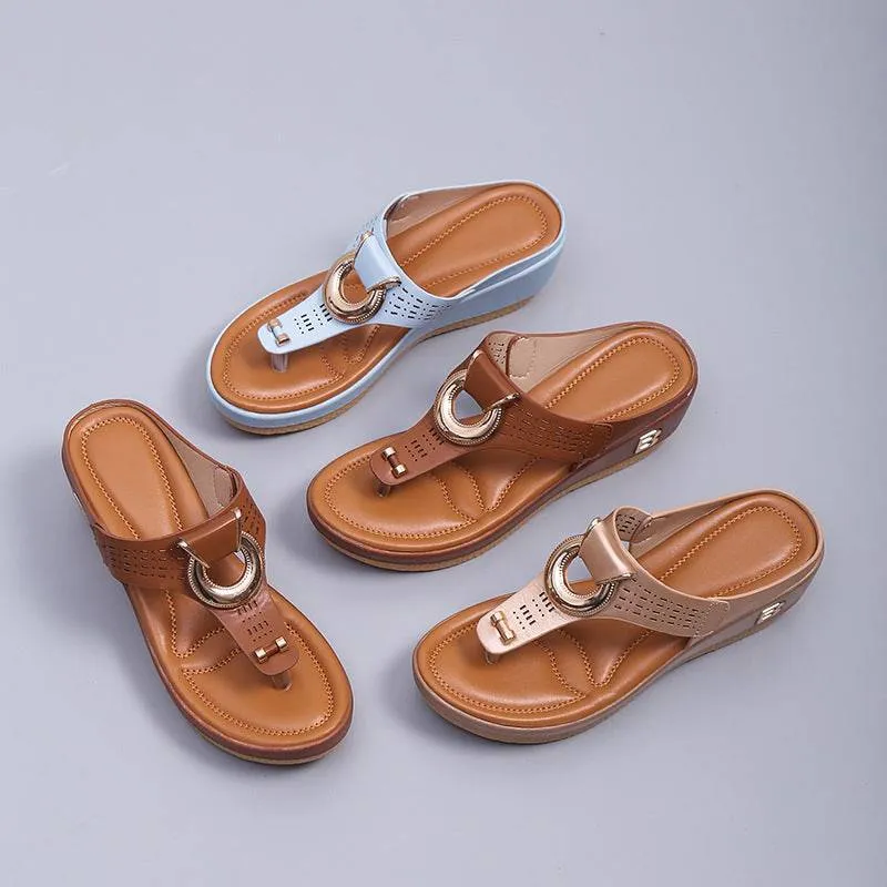 Fanyil  Ladies Flip Flop Wedge slippers