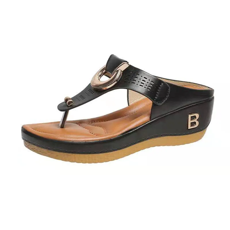 Fanyil  Ladies Flip Flop Wedge slippers