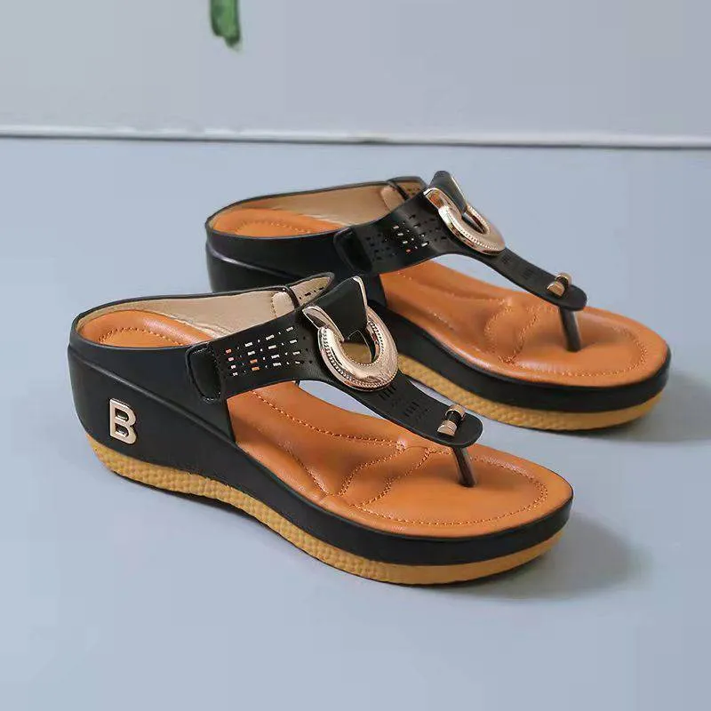 Fanyil  Ladies Flip Flop Wedge slippers